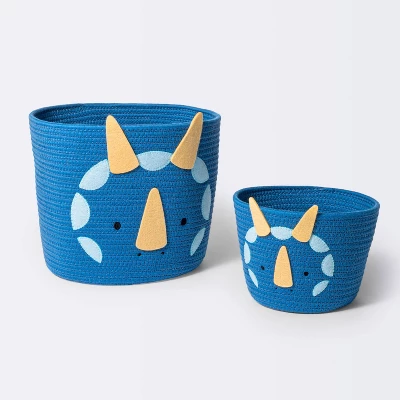 Coiled Rope Forest Animal Small Round Storage Basket - Dinosaur - Cloud Island™ - Image 3