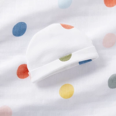 Hospital Muslin Swaddle Baby Blanket - Multi Dot - Cloud Island™ - Image 2