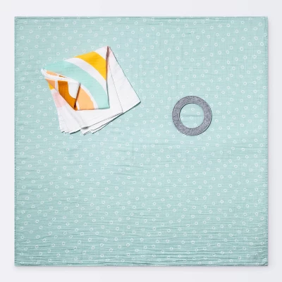 Muslin Blanket With Felt Frame Rainbow - Cloud Island™ - Image 2