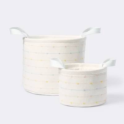 Medium Round Bin With Slub Stitching - Cream - Cloud Island™ - Image 3