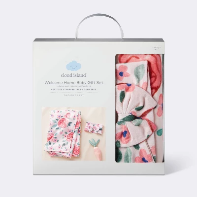 Hospital Muslin Swaddle Baby Blanket And Headband Gift Set - Floral Blooms - 2pk - Cloud Island™ - Image 3