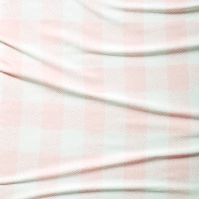 Polyester Rayon Fitted Crib Sheet - Pink Gingham - Cloud Island™ - Image 2