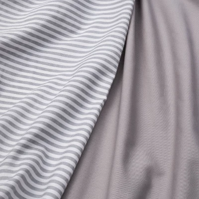 Fitted Crib Sheet - Cloud Island™ - Stripe/Gray - 2pk