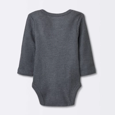 Baby 3pk Waffle Long Sleeve Bodysuit - Cloud Island™ Orange