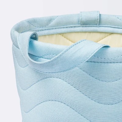 Quilted Fabric Small Round Storage Basket - Blue - Cloud Island™ - Image 2