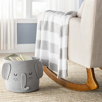 Chenille Stripe Baby Blanket - Gray And White Stripes - Cloud Island™