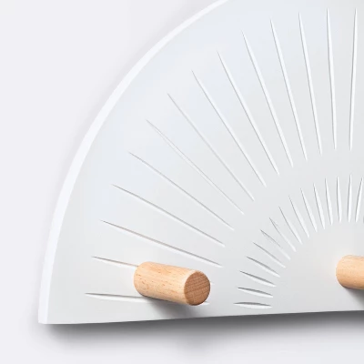 Wall Mounted Hook Rail - White And Natural - Cloud Island™ - Image 2