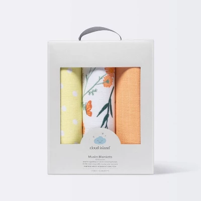 Muslin Swaddle Blanket - Cloud Island™ Garden Floral - 3pk - Image 2