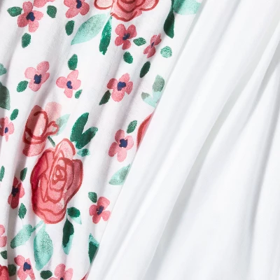 Fitted Jersey Crib Sheet - Pink Floral - 2pk - Cloud Island™ - Image 2