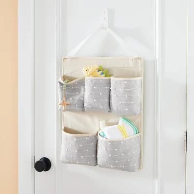 Wall Hanging Storage With Slub Stitching - Gray - Cloud Island™