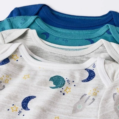 Baby 4pk Short Sleeve Bodysuit - Cloud Island™ Blue - Image 2