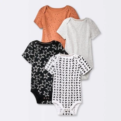 Baby 4pk Short Sleeve Bodysuit - Cloud Island™ Black - Image 4