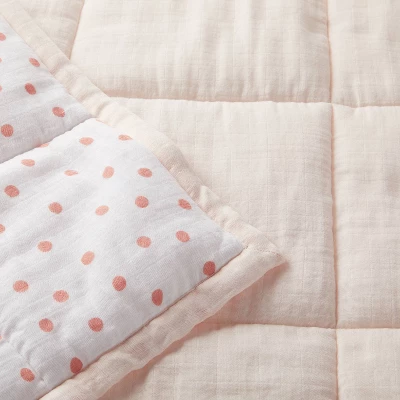 Muslin Quilt Baby And Toddler Blanket - Light Pink - Cloud Island™ - Image 2