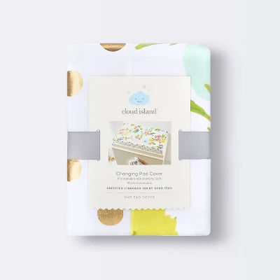 Plush Changing Pad Cover Floral - Cloud Island™ Gold - Image 2