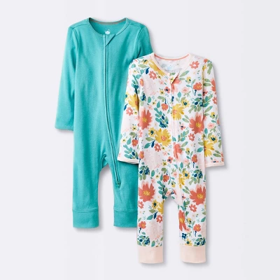 Baby Girls' 2pk Zip Romper - Cloud Island™ - Image 5