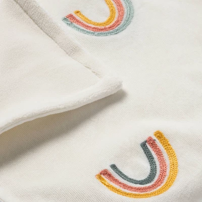 Plush Ribbed Blanket - Cloud Island™ Rainbows - Image 2