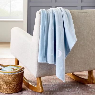 Plush Ribbed Blanket - Cloud Island™ Blue Stars