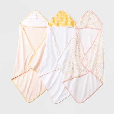 Baby Girls' 3pk Hooded Towel - Cloud Island™ - Image 2
