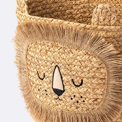 Braided Water Hyacinth Medium Round Storage Basket - Lion - Cloud Island™ - Image 2