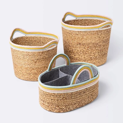 Natural Woven Round Storage Bin With Coiled Rope Handle - Cloud Island™ M - Image 3