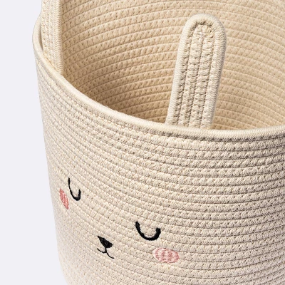 Coiled Rope Forest Animal Medium Round Storage Basket - Rabbit - Cloud Island™ - Image 2