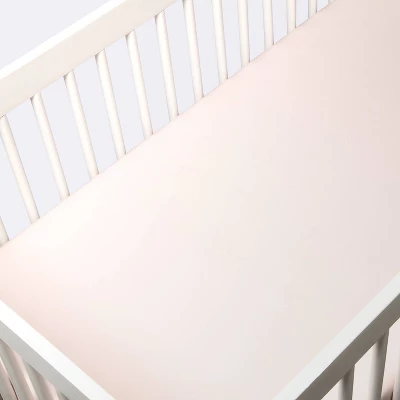 Polyester Rayon Jersey Fitted Crib Sheet - Cloud Island™ Light Pink - Image 2